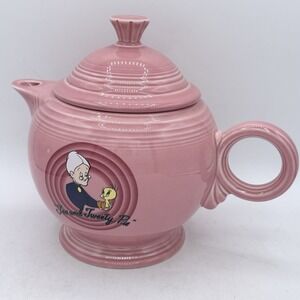 RETIRED FIESTAWARE Tweety Bird Granny Tea Pot 1994 Looney Tunes Fiesta Rose NWT